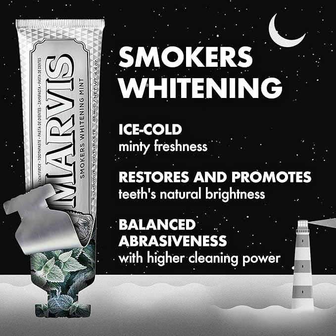 خمیر دندان سفیدکننده مارویس مخصوص سیگاری ها 85 میلی لیتر 3 خمیر دندان سفیدکننده مارویس مخصوص سیگاری ها